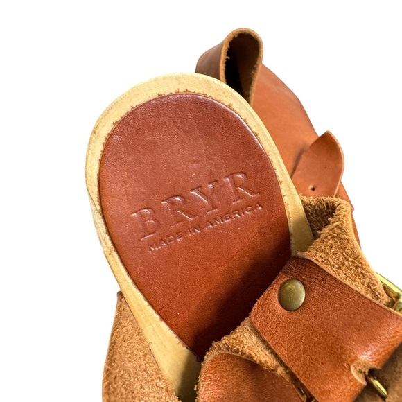 BRYR Daphne Block Heel Clog Brown Leather in “Whiskey” Size 37/7 - Picture 8 of 13